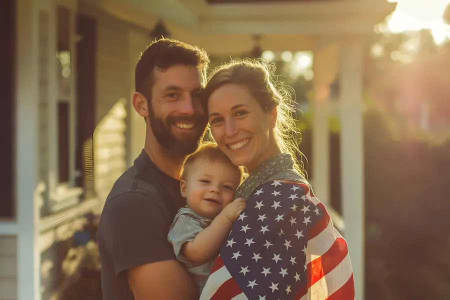 American couple with their surrogate surrogate child with Gestlife Australia